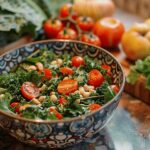 Assiette colorée de fruits et légumes frais