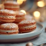 Macarons de différentes tailles alignés sur une table